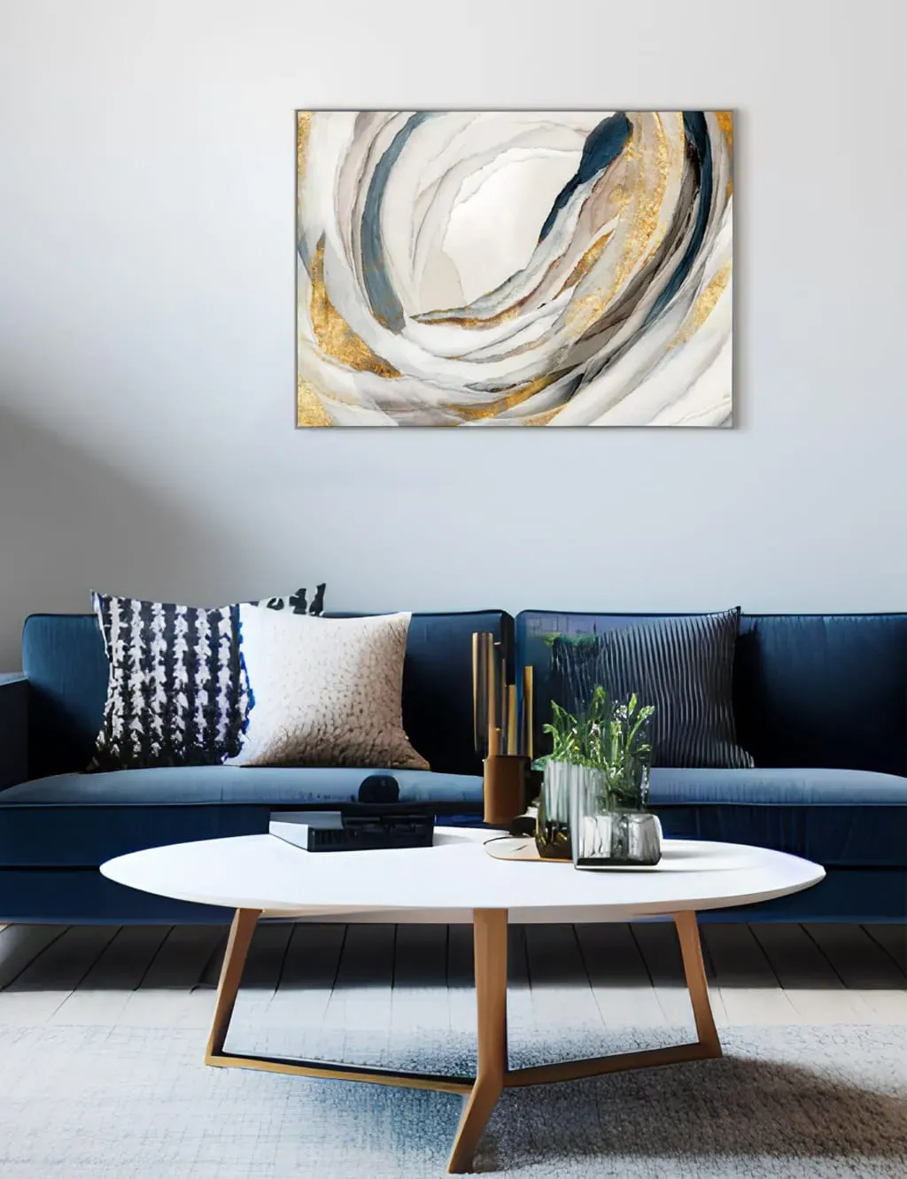 Whirl Rectangle Framed Wall Art - Grey product