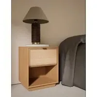 Woven Front Bedside Table - Natural, Acacia Wood alternate view