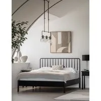 Wycombe Double Spindle Bed - Black, Oak alternate view