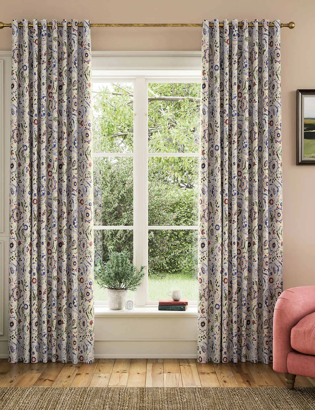 Festival Flowers Eyelet Curtains - Multi, Cotton product