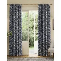 Festival Pheasants Eyelet Blackout Curtains - Navy Mix, Cotton alternate view