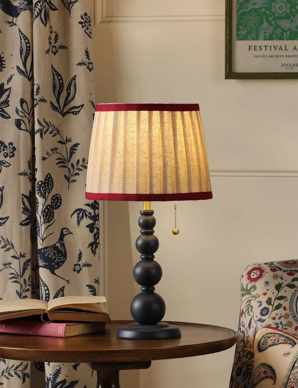 Harewood Bobbin Table Lamp - Cream, Rubberwood product