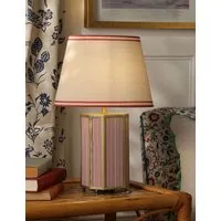 Helmingham Striped Table Lamp - Antique Brass, Metal & Fabric alternate view
