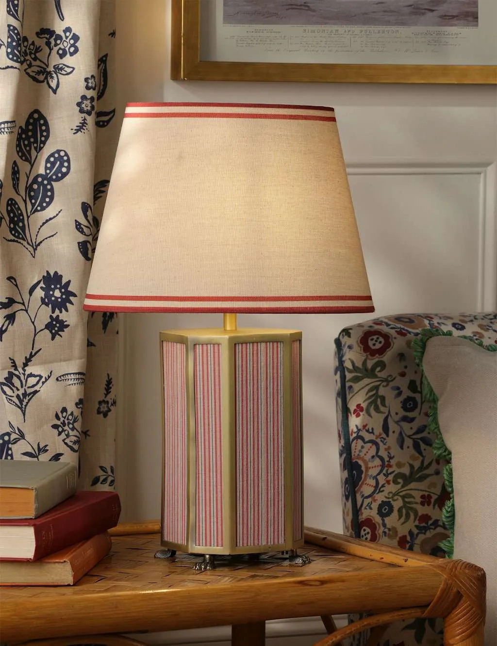 Helmingham Striped Table Lamp - Antique Brass, Metal & Fabric product