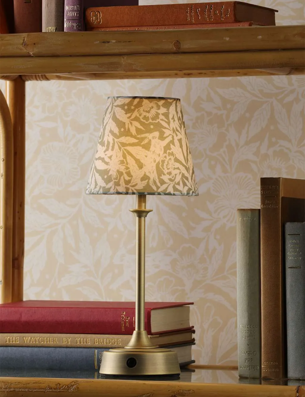 Joules Apsley Rechargeable Floral Table Lamp - Antique Brass, Metal product