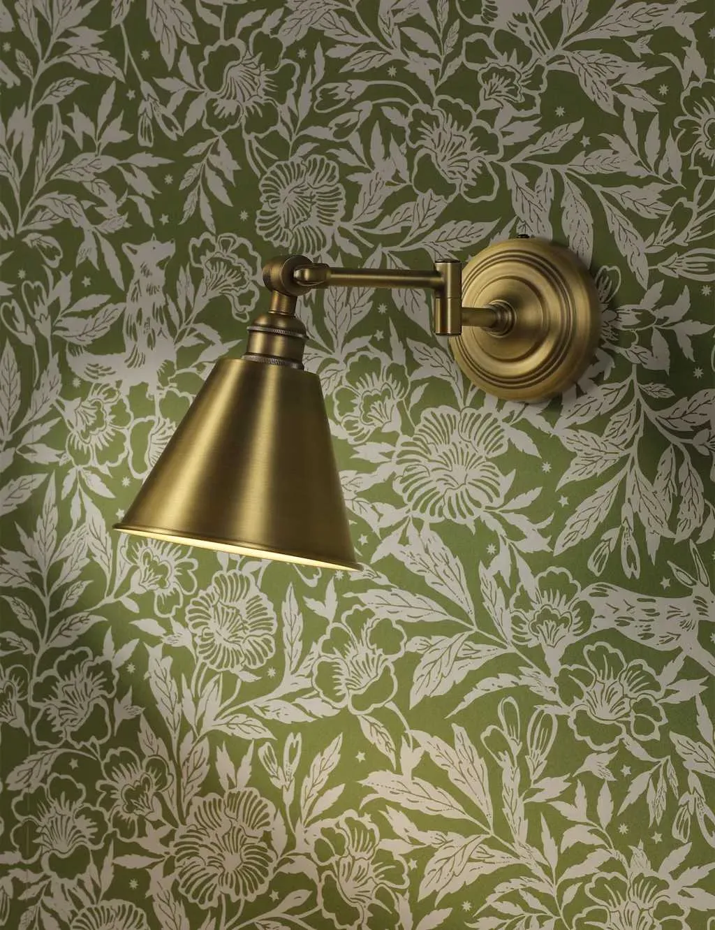 Wollaton Swing Arm Wall Light - Antique Brass, Metal product