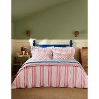 Siesta Stripe Reversible Bedding Set - Red Mix, Cotton alternate view