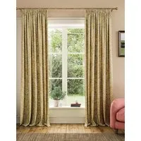 Twilight Ditsy Pencil Pleat Curtains - Gold, Cotton alternate view