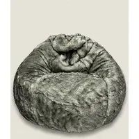Faux Fur Pouffe - Grey alternate view