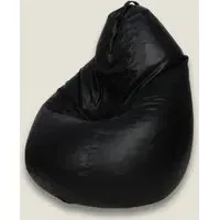Teardrop Beanbag with Handle - Black, Faux Leather alternate view