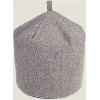 Textured Bouclé Round Beanbag - Grey, Polyester alternate view