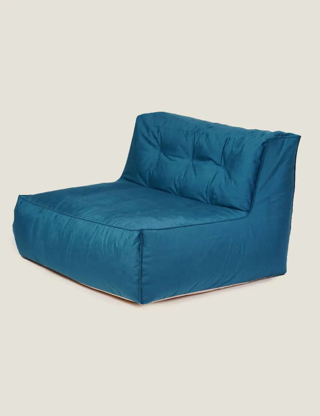 Velvet Beanbag Chair with Quilted Detail - Teal product