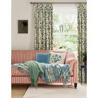 Posey Square Cushion with Embroidered Floral - White, Cotton alternate view