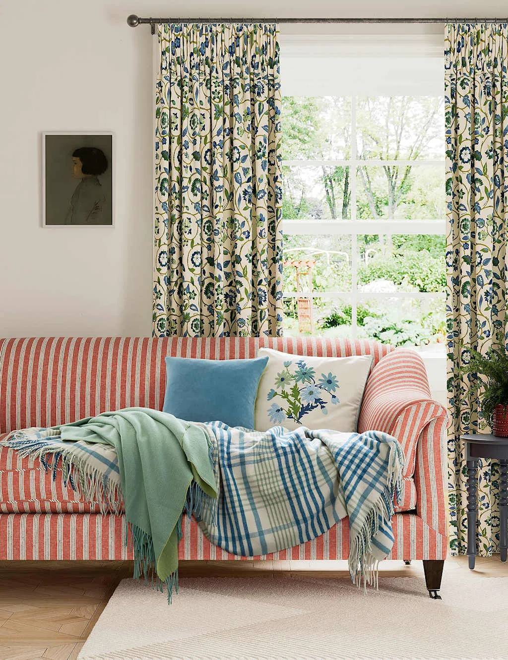 Wool Blend Fringed Throw - Green product