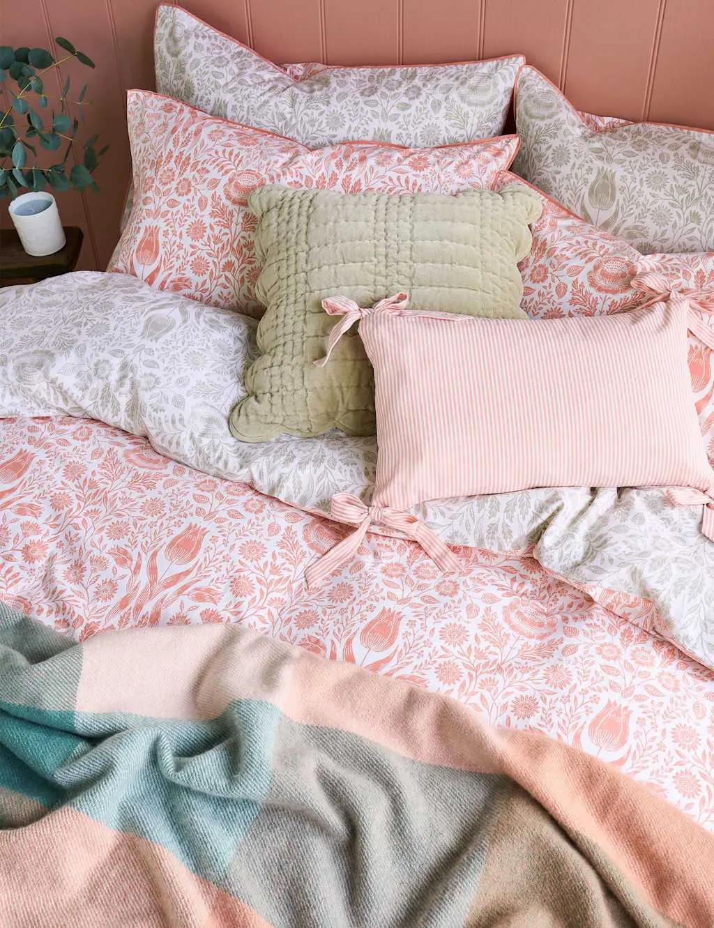 Ashstead Damask Set Of 2 Pillowcases - Natural Mix, Pure Cotton product