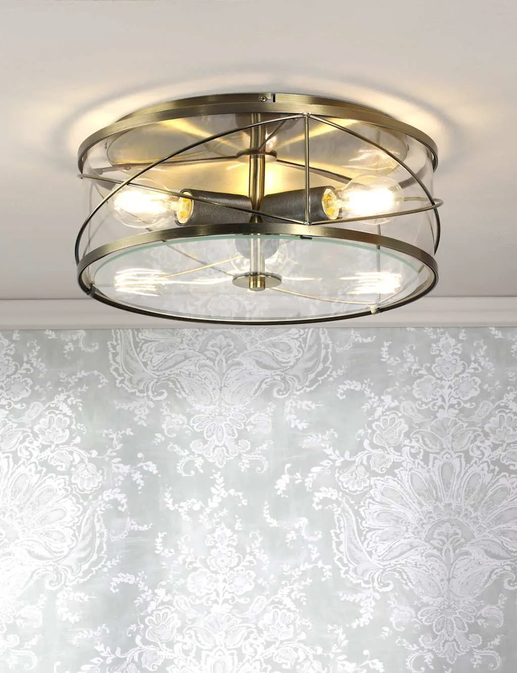 Beckworth 3-Light Flush Ceiling Light - Antique Brass product