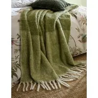 Bronwen Tasselled Throw with Wool - Green Mix alternate view