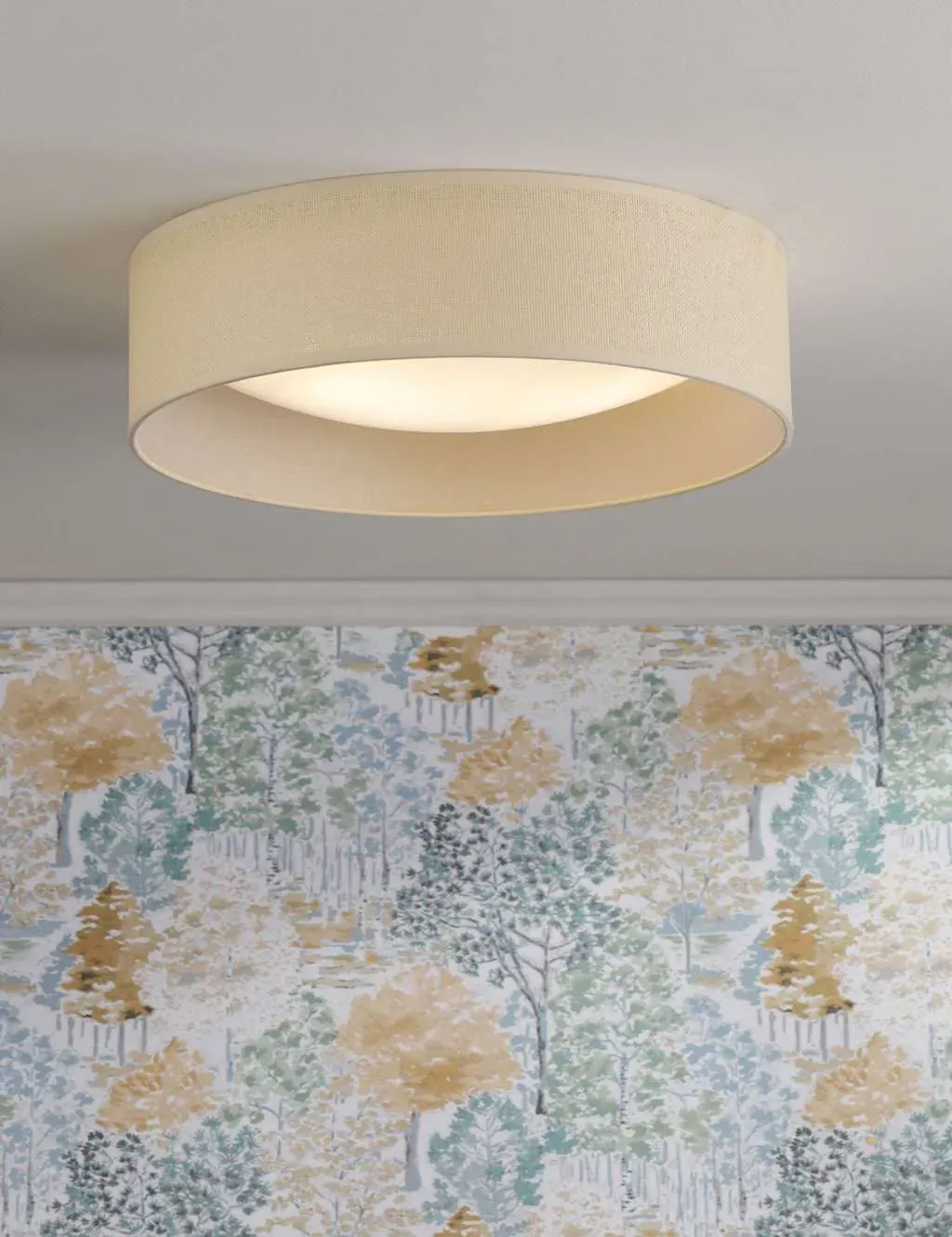Buckingham Flush Ceiling Light - Beige, Rattan product