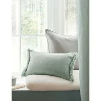 Carys Crinkle Bolster Cushion - Green alternate view