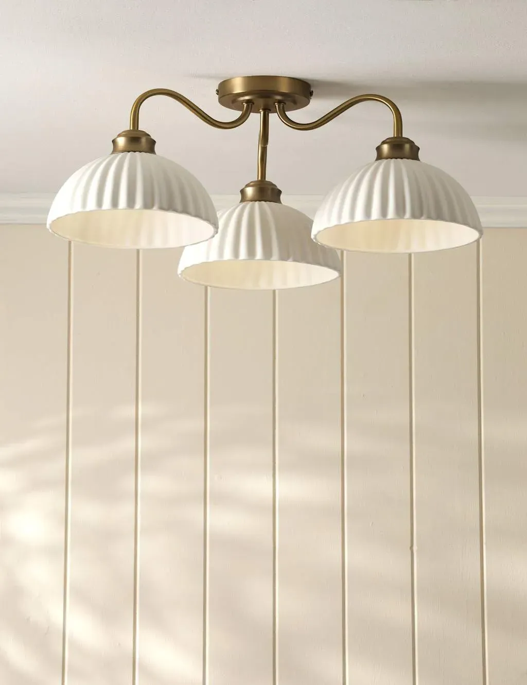 Durford 3-Light Semi Flush Ceiling Light - Antique Brass product