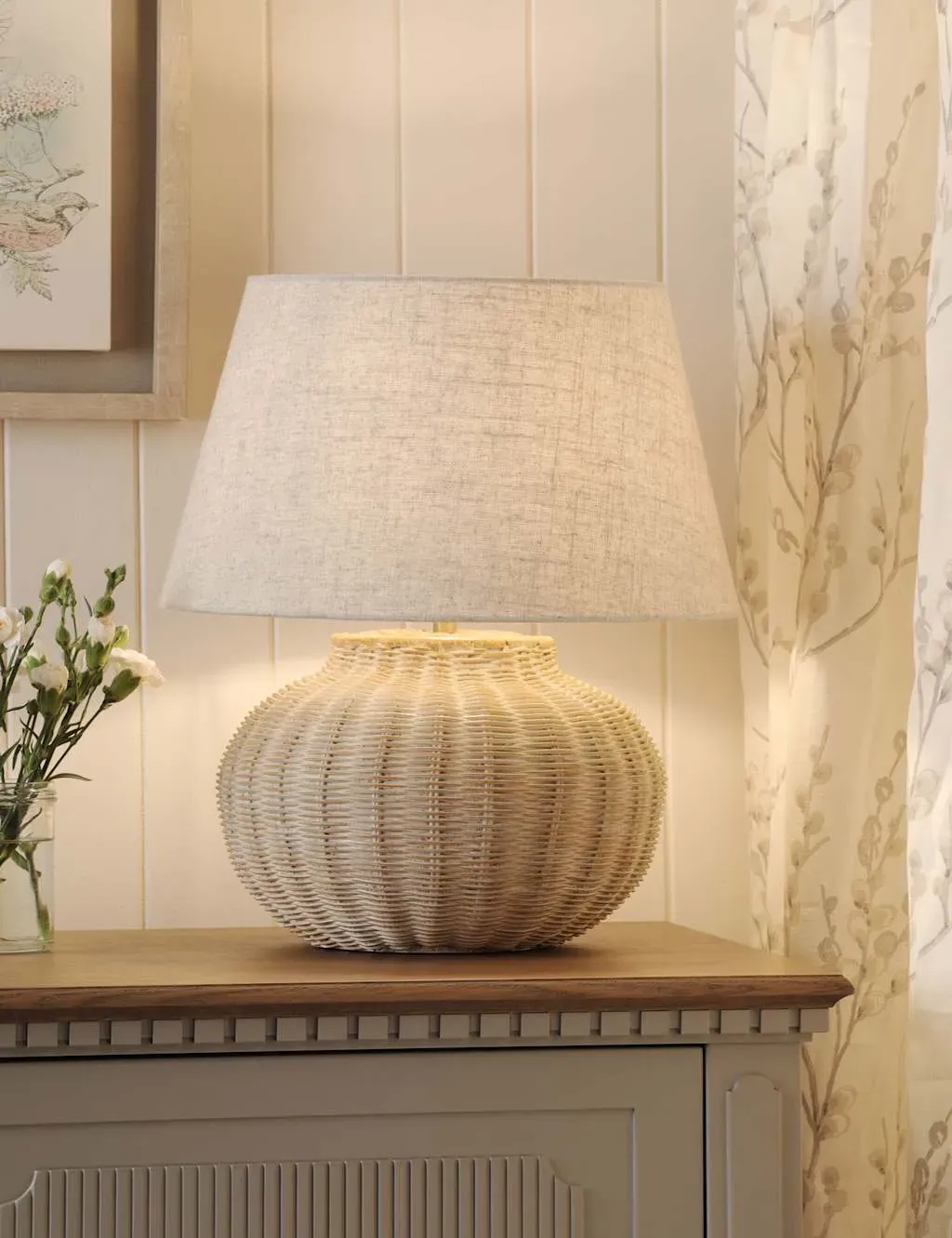 Fernhill Large Table Lamp - Cream, Rattan product