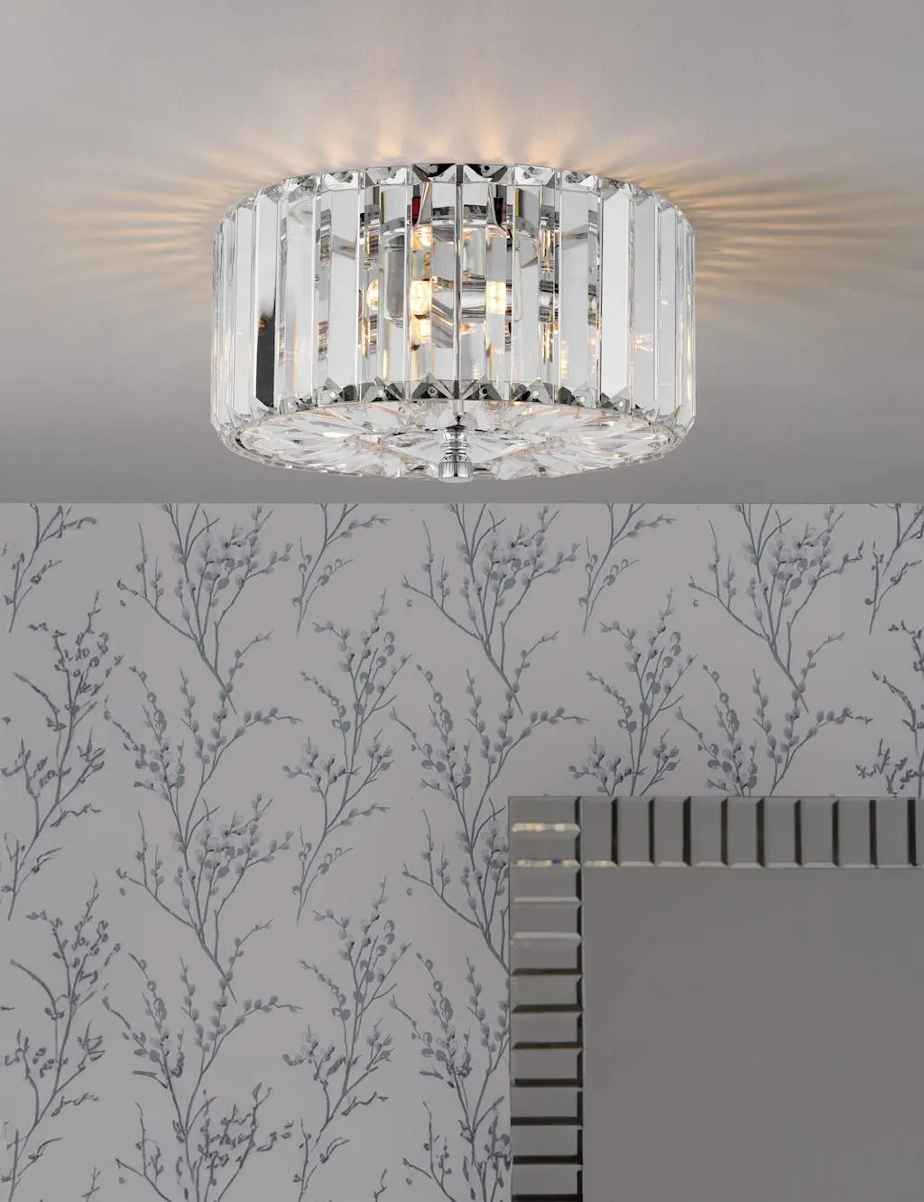 Fernhurst Crystal Flush Ceiling Light - Silver, Chrome product