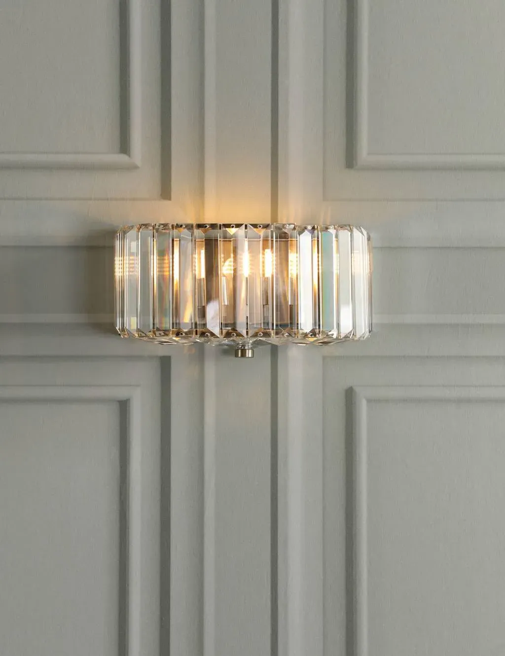 Fernhurst Faceted Crystal Wall Light - Antique Brass product