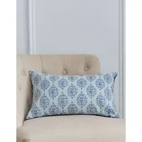 Gower Floral Cushion - Light Blue, Cotton alternate view