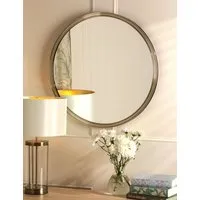 Harrington Medium Round Wall Mirror - Antique Brass, Metal alternate view