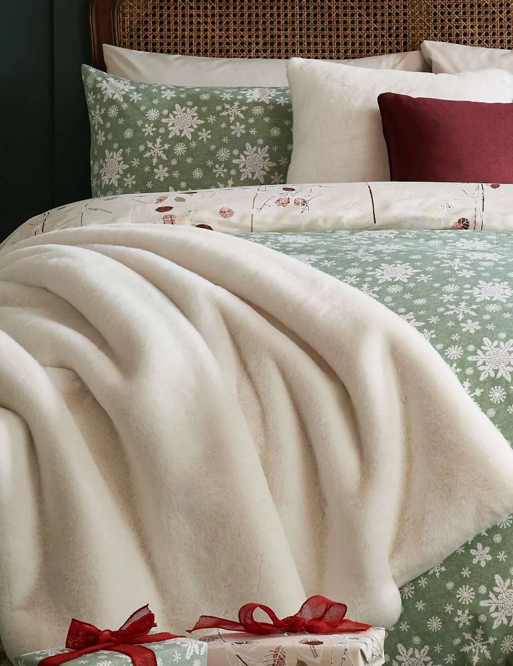 Newland Faux Fur Throw - White product