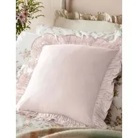 Idina Cushion with Frill Edge - Light Pink, Cotton alternate view