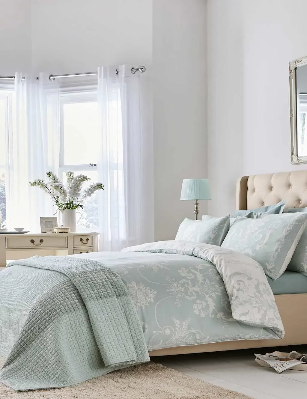 Josette Bedding Set - Duck Egg, Cotton Sateen product
