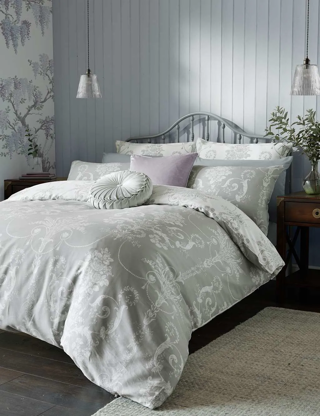 Josette Floral Bedding Set - Grey Mix, Cotton product