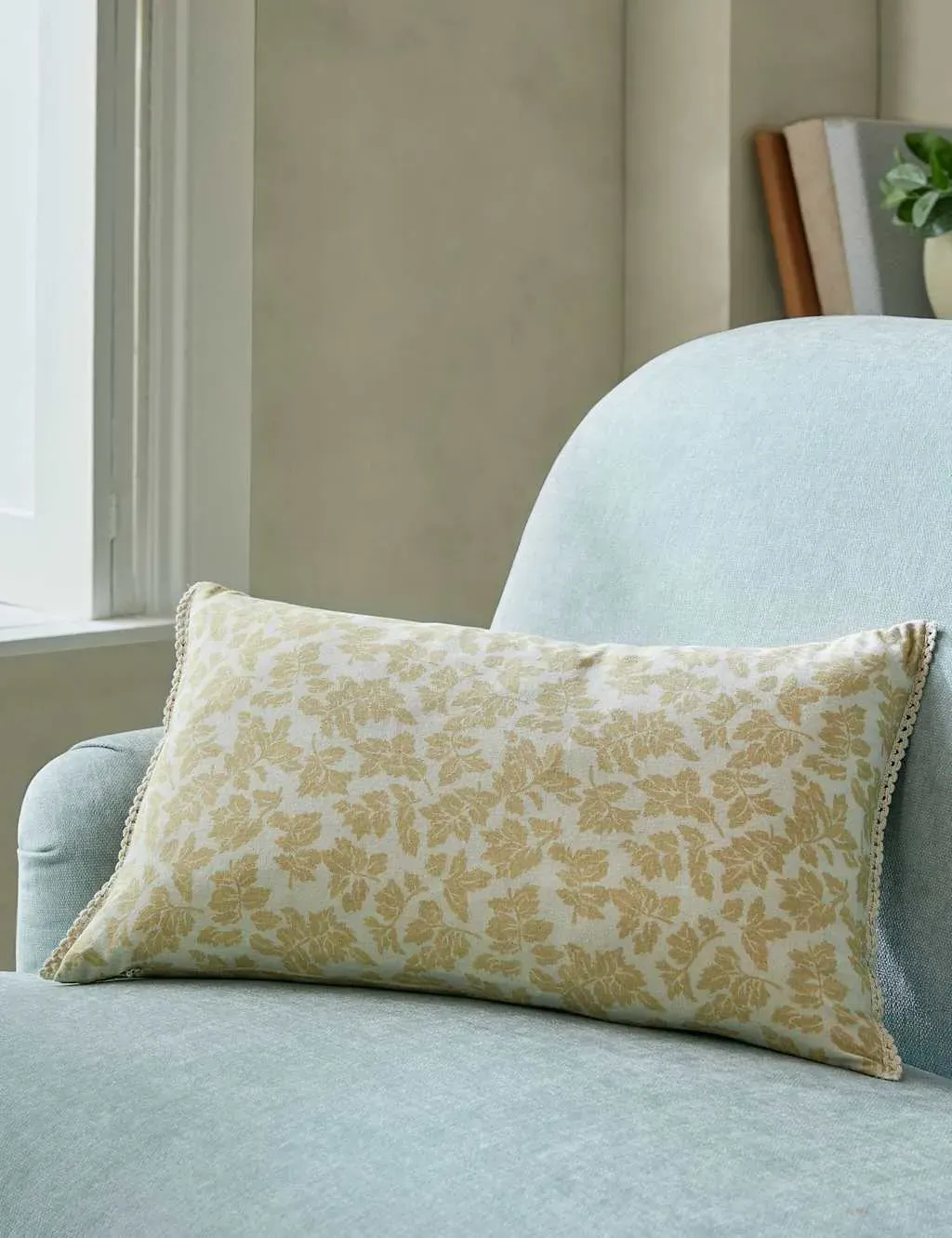 Lady Fern Scatter Cushion - Yellow Mix, Cotton product
