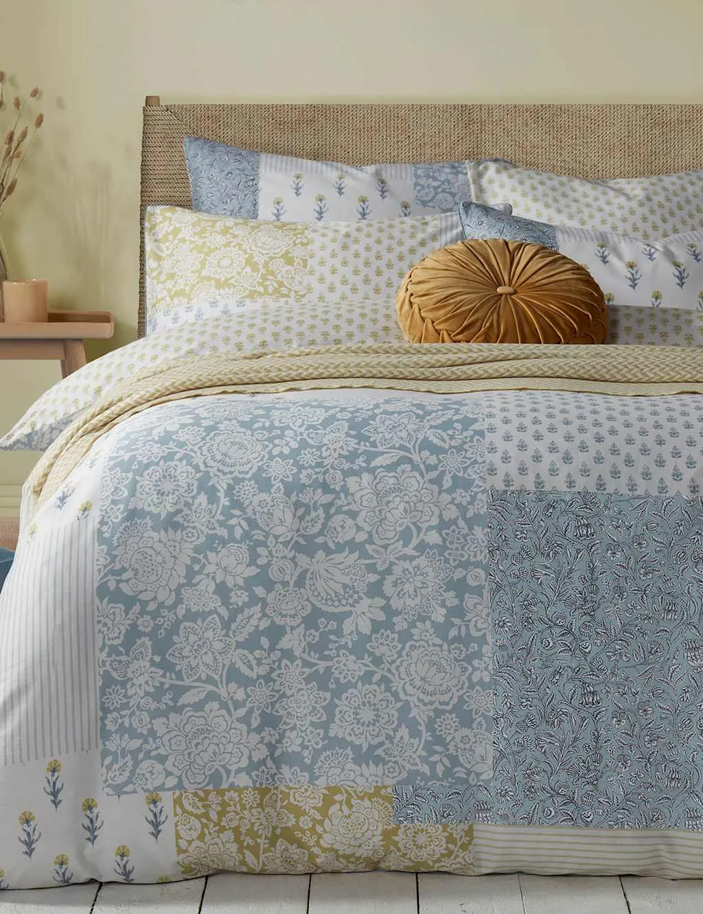 Laurissa Patchwork Bedding Set - Blue Mix, Cotton product