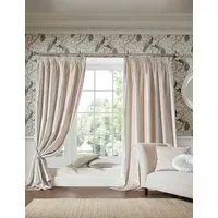 Loretta Pencil Pleat Curtains - Beige, Velvet alternate view