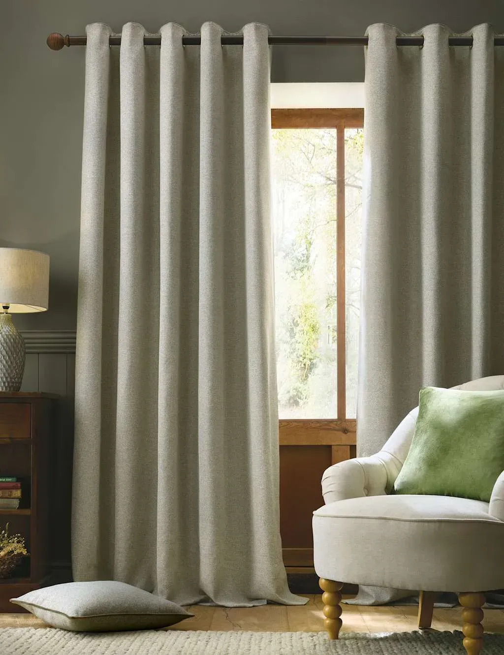 Milbourne Herringbone Eyelet Curtains - Grey Mix product