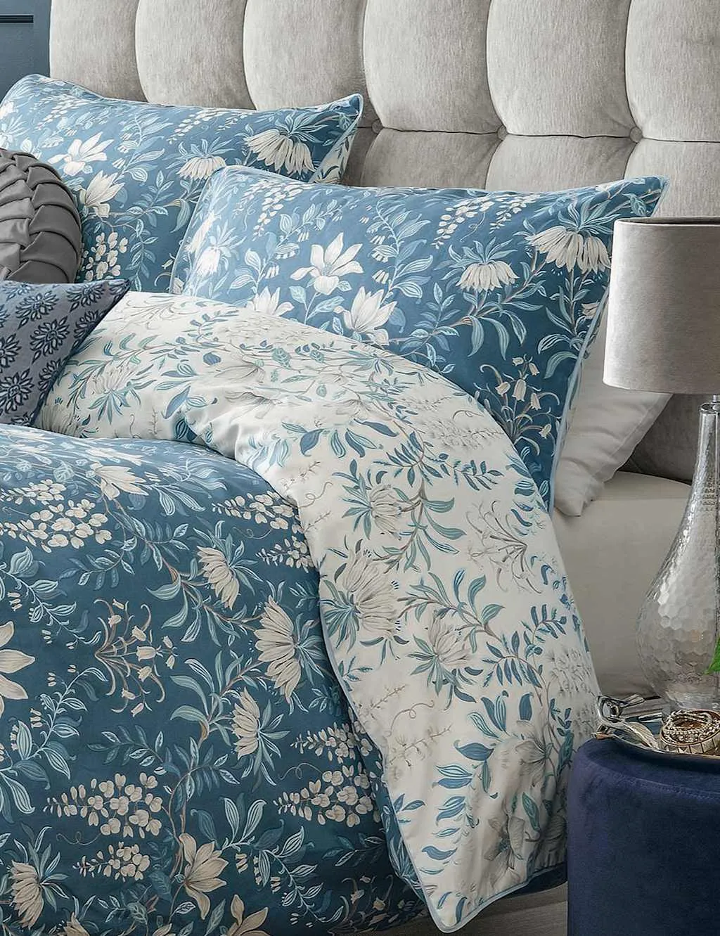 Parterre 2 Pack Pillowcases - Blue Mix, Cotton Sateen product