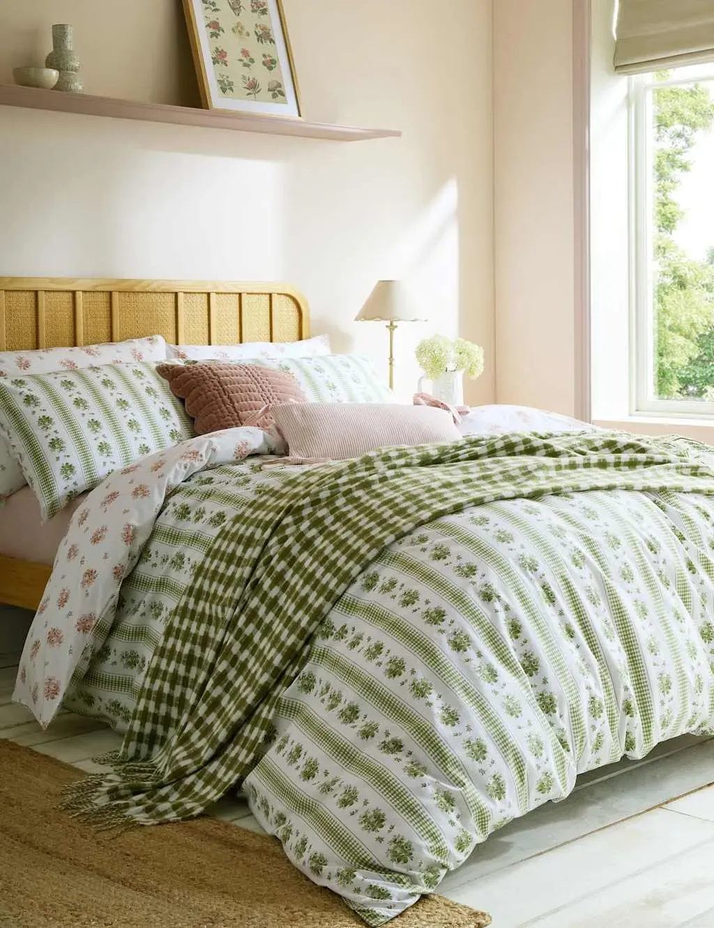 Pensham Striped Bedding Set - Green Mix, Cotton product