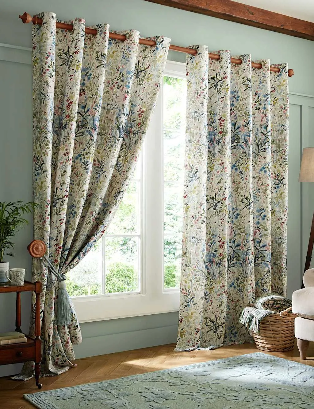 Pointon Eyelet Curtains - Multi, Cotton-Linen Blend product