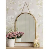 Roughton Small Arch Hanging Wall Mirror - Polished Brass alternate view