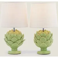 Artichoke Set of 2 Ceramic Table Lamps - Green alternate view