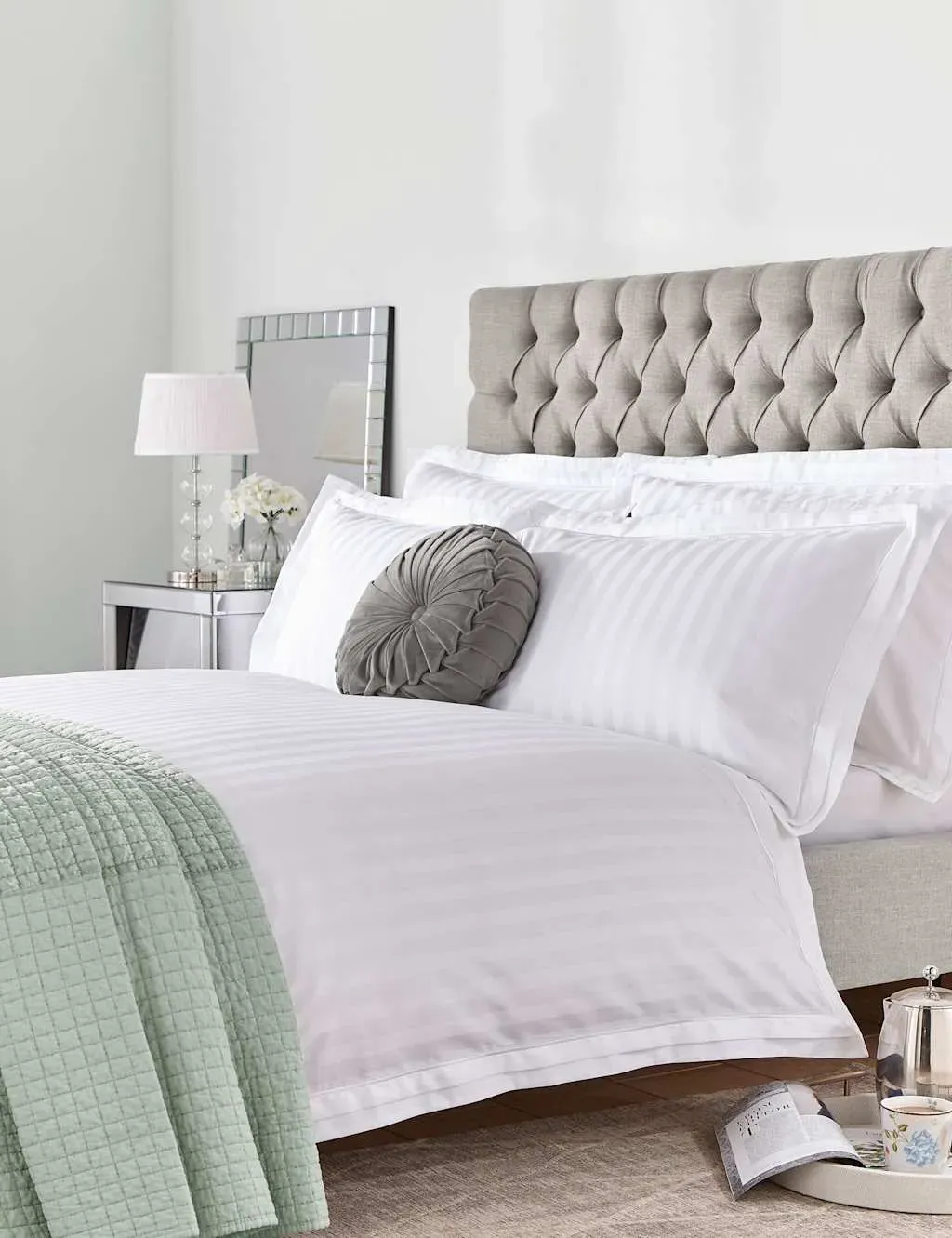 Shalford Bedding Set - White, Cotton Sateen product