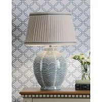 Stannard Leaf Print Table Lamp - Blue, Ceramic alternate view
