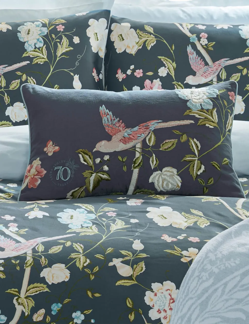 Summer Palace Bolster Cushion - Midnight, Cotton product