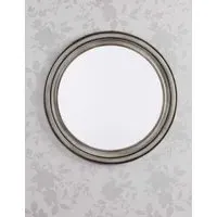 Tate Round Wall Mirror - Grey, Wood alternate view