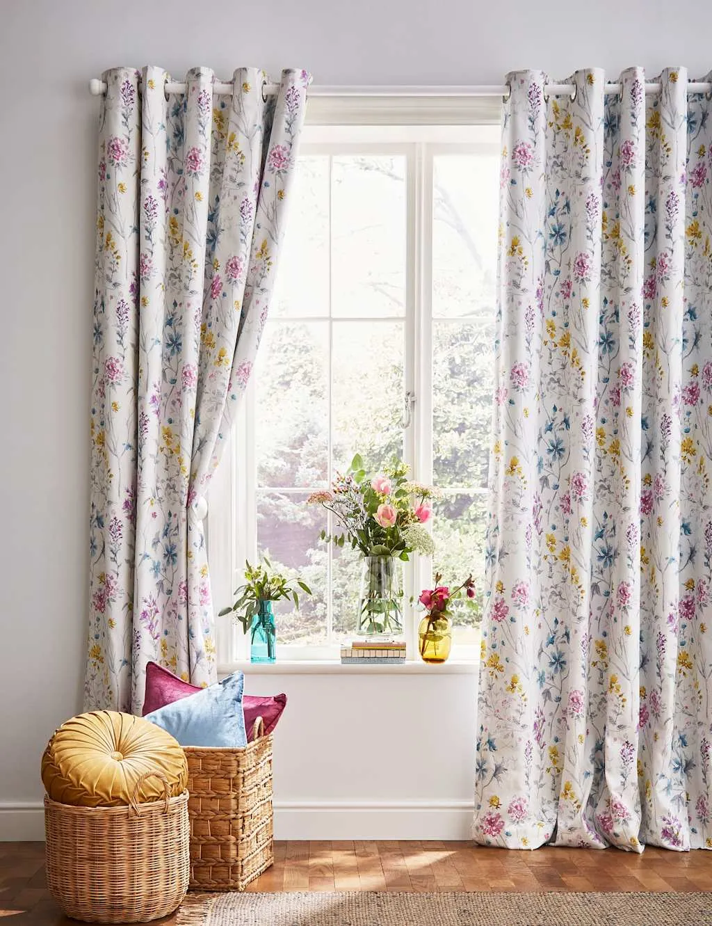 Wild Meadow Eyelet Blackout Curtains - Multi, Cotton product