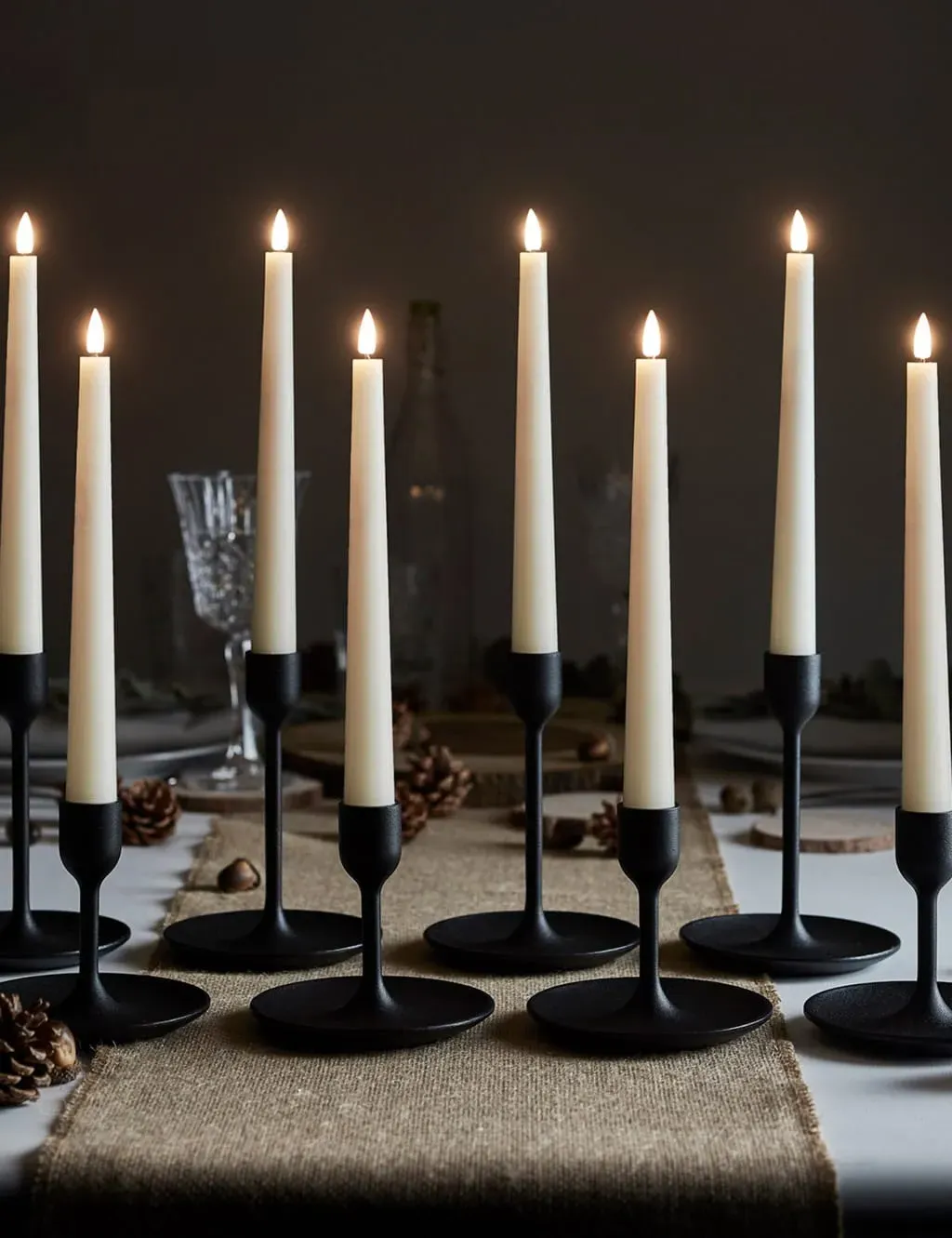TruGlow Taper LED Candles Set of 8 - Ivory, Wax product