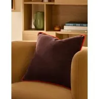 Bailey Scatter Cushion with Piped Trim - Brown Mix, Cotton Velvet alternate view