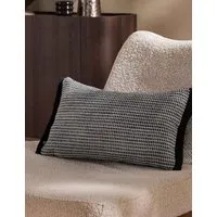 Cady Cushion with Woven Pattern - Black Mix, Cotton alternate view
